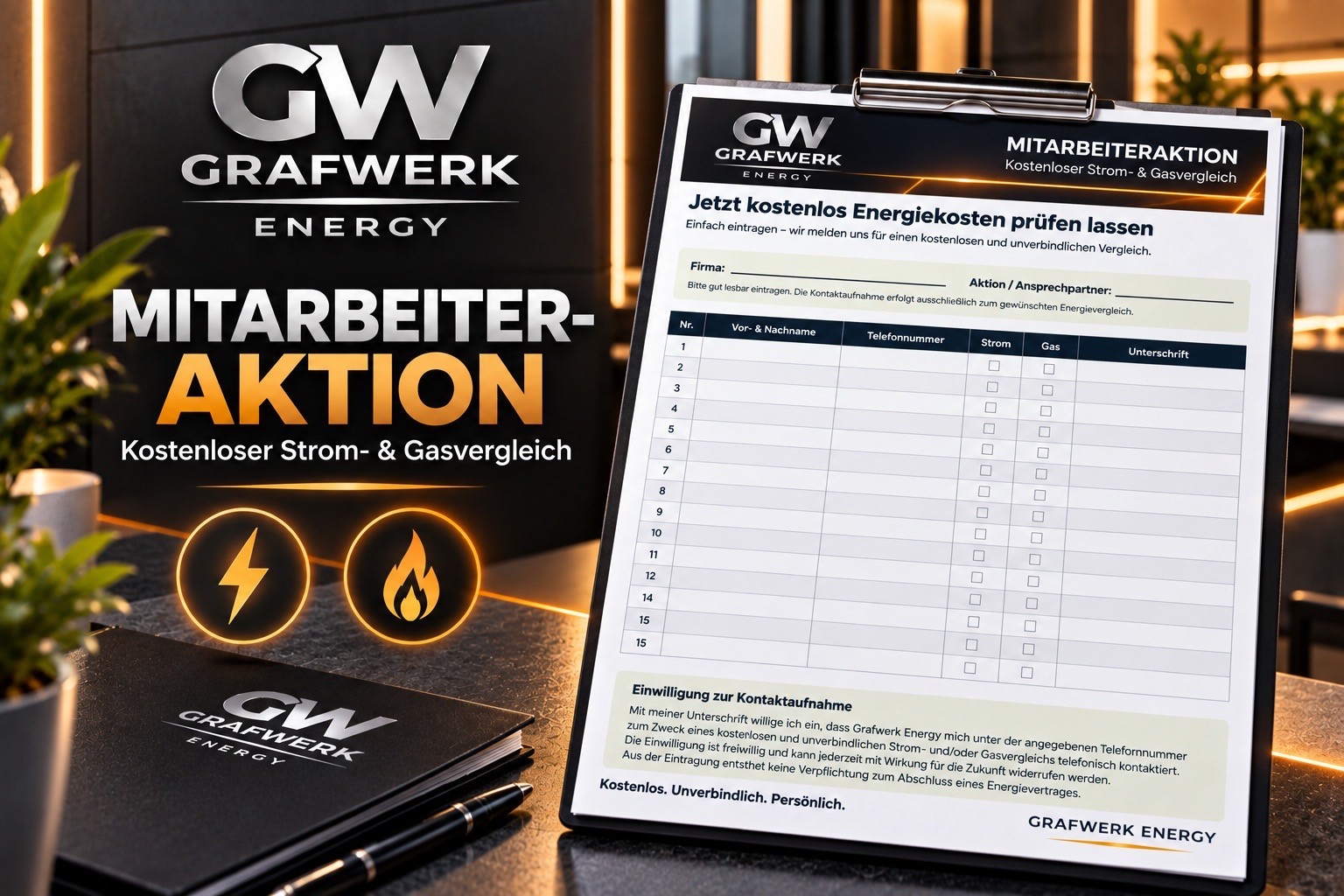 Grafwerk Mitarbeiter Energie-Aktion